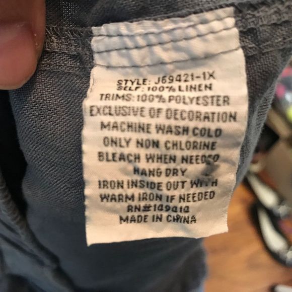 Johnny Was Linen Embroidered Drawstring Waist Pants - White - Size XL - Picture 8 of 11